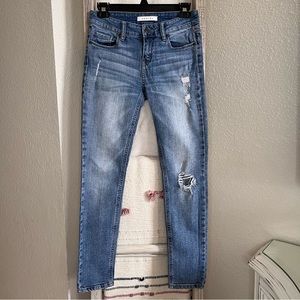 Distressed skinny jeans!